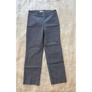 Avenue Montaigne Blue and White Gingham Checked Cropped Pants